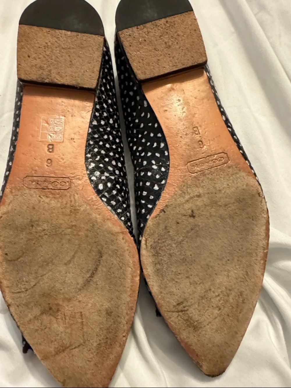 Coach Black and White Polka Dot Women's Ballet Flat